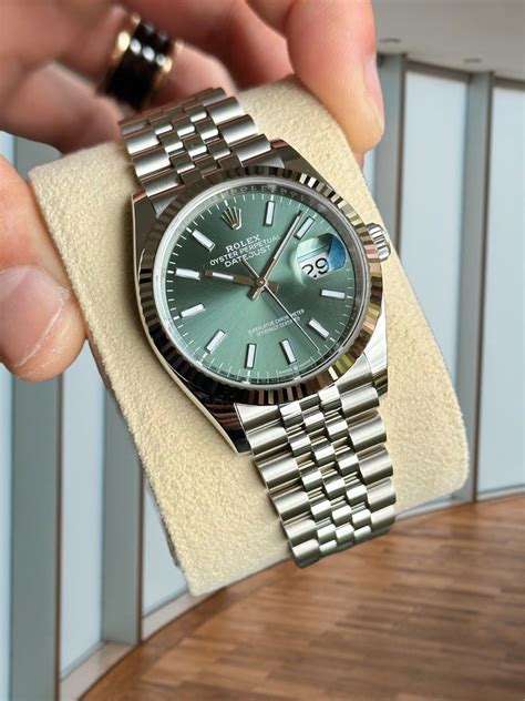 rolex 36mm mint green|36mm Rolex on woman.